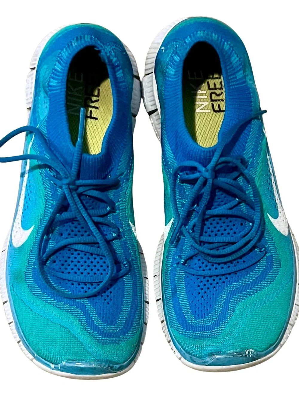 Nike Free Flyknit 5.0 Blue Turquoise Running Shoes Women’s Size 9.5